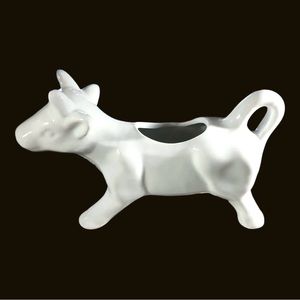 Pier 1 Imports Porcelain White Cow Creamer Cream or Milk Breakfast Serving Dish